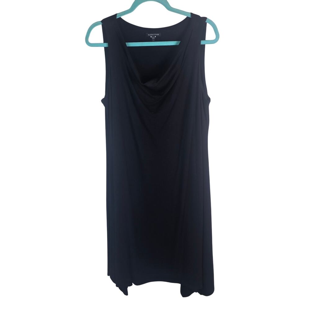 Eileen Fisher Black Sleeveless Midi Dress - Picture 4 of 7